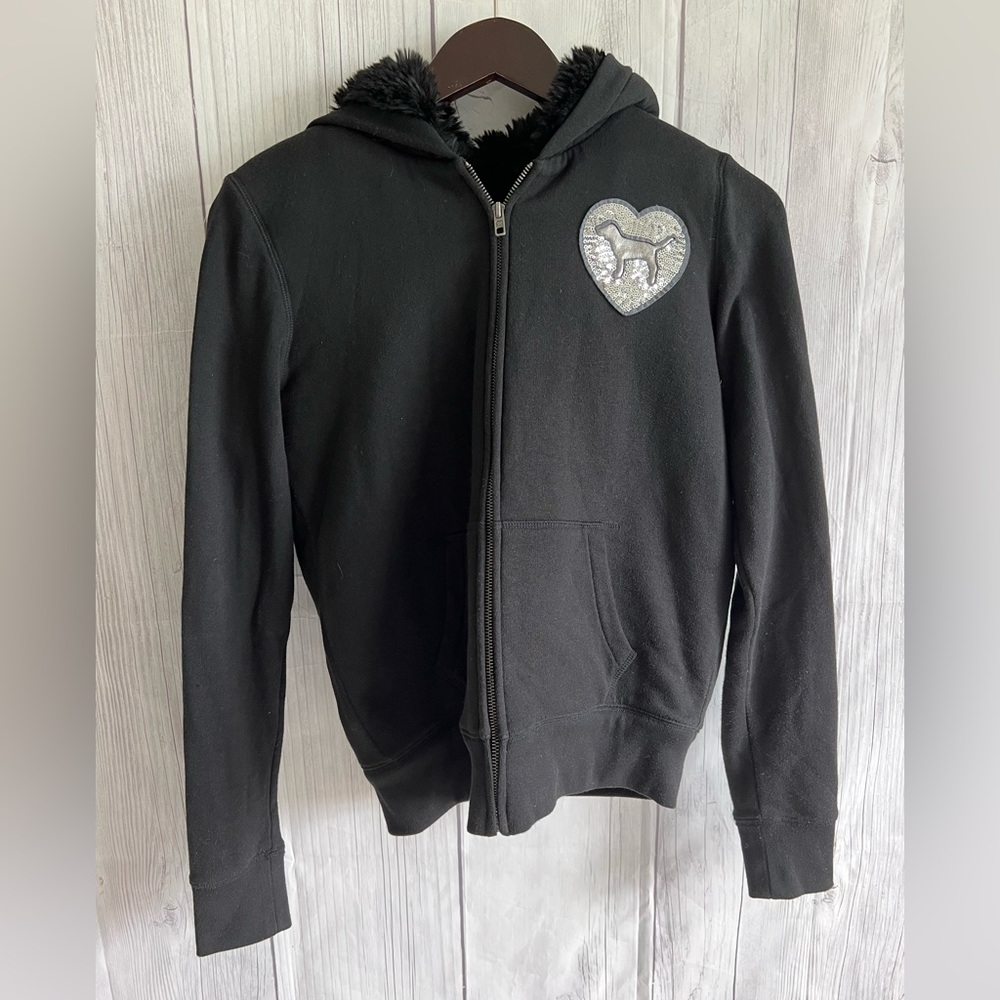 VS Pink Sequined Black Bling Jacket